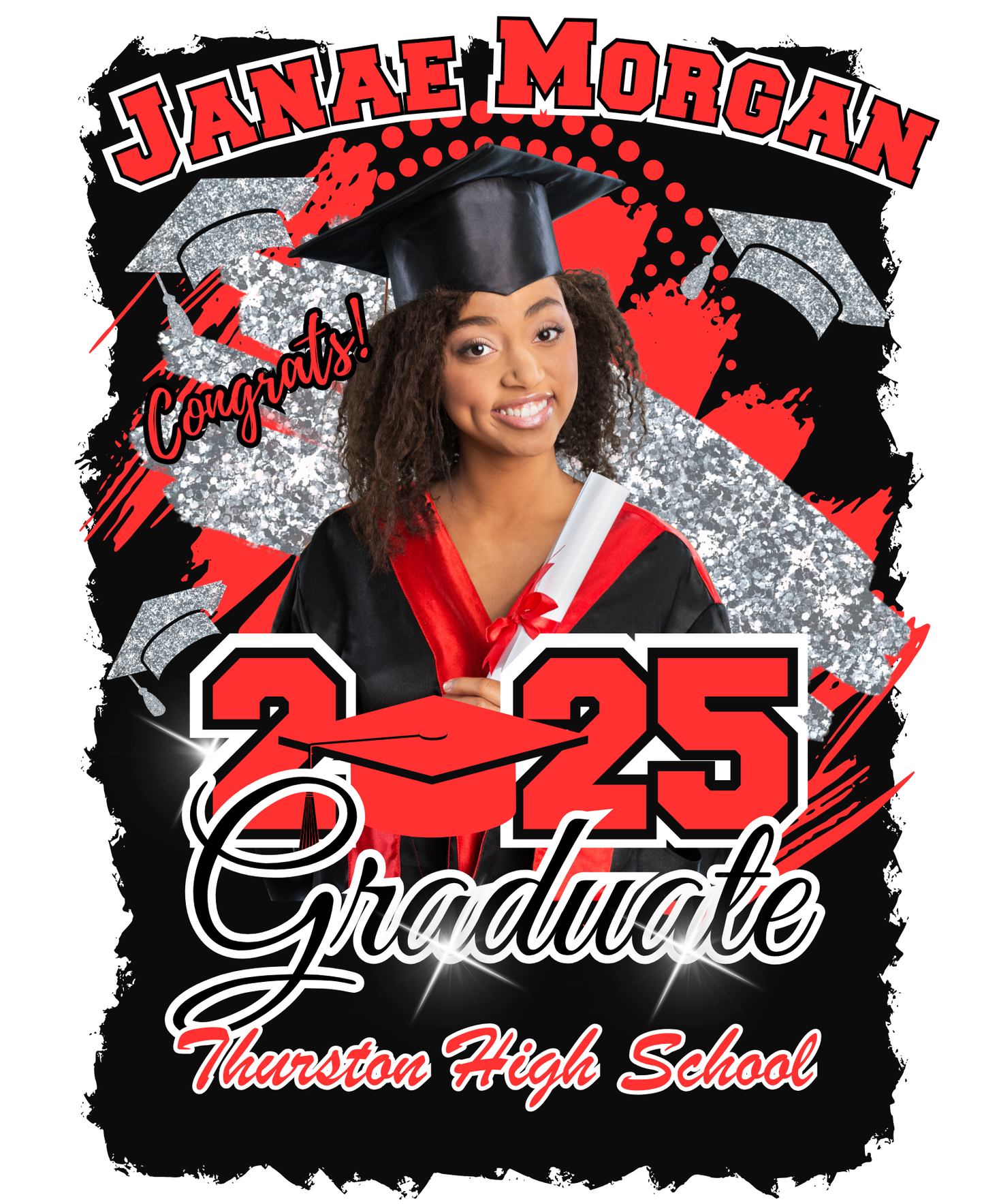 2025 Graduate Adult Ladies T-Shirt Personalized