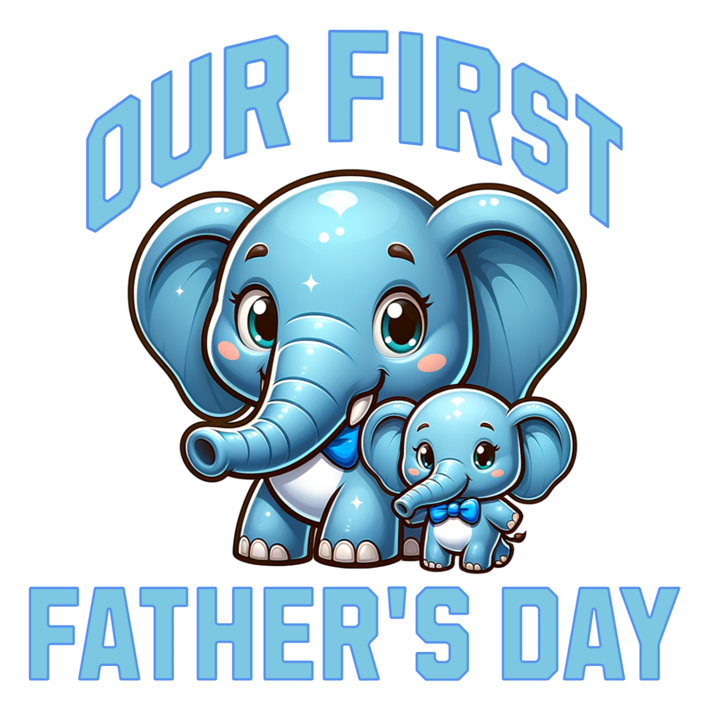 Our First Father's Day Elephant Baby Onesie Personalized w Baby Name