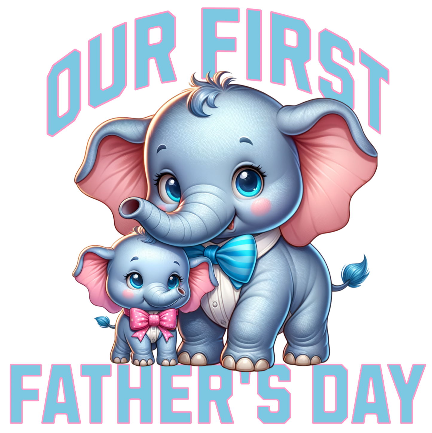 Our First Father's Day Elephant Baby Onesie Personalized w Baby Name