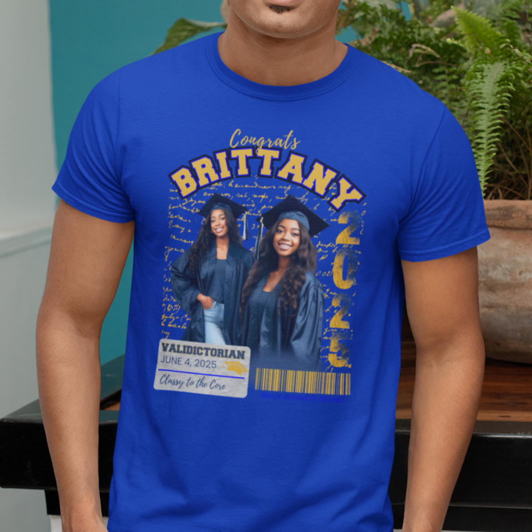 2025 Valedictorian Adult Unisex T-Shirt Personalized