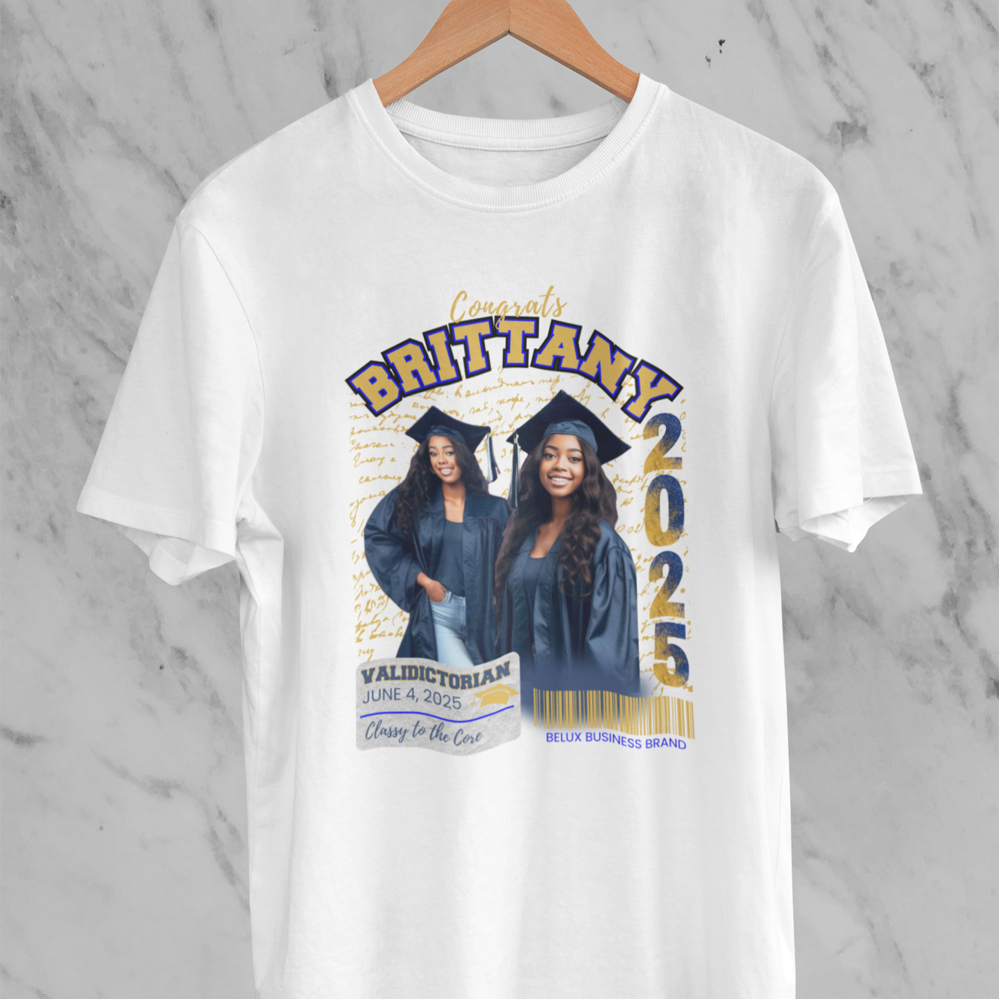 2025 Valedictorian Adult Unisex T-Shirt Personalized