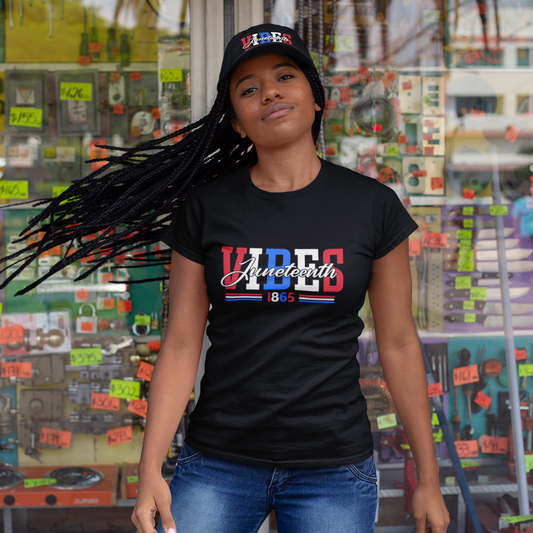 Juneteenth Vibes Short Sleeve Ladies Adult T-Shirt